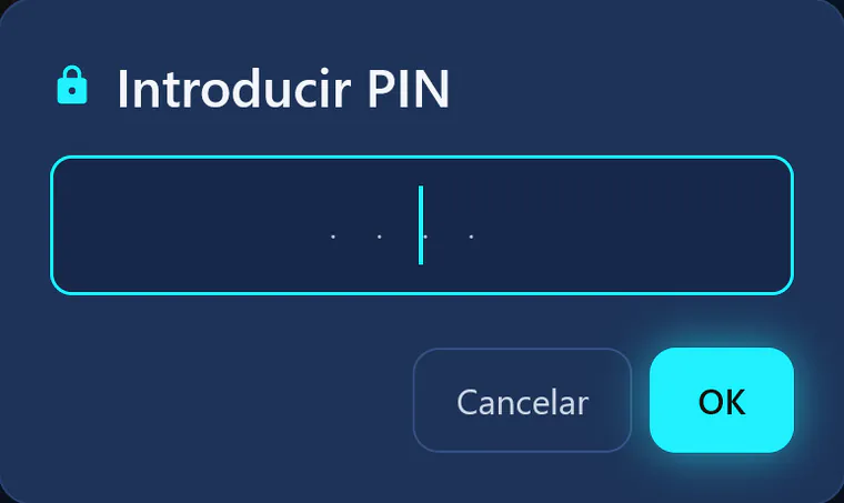 visiv en el perfil infantil: al cambiar a otro perfil, visiv pide el PIN.