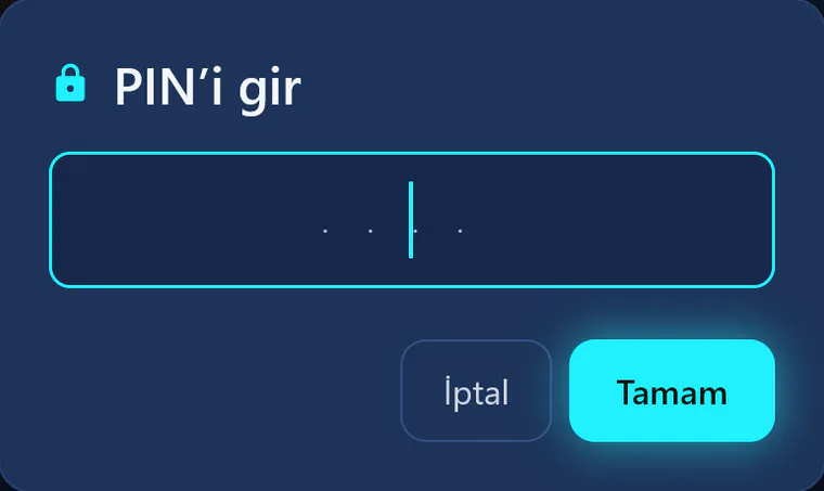 Çocuk profilinde visiv: başka bir profile geçerken visiv PIN ister.
